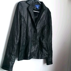 Black Bohemian braided Leather Jacket